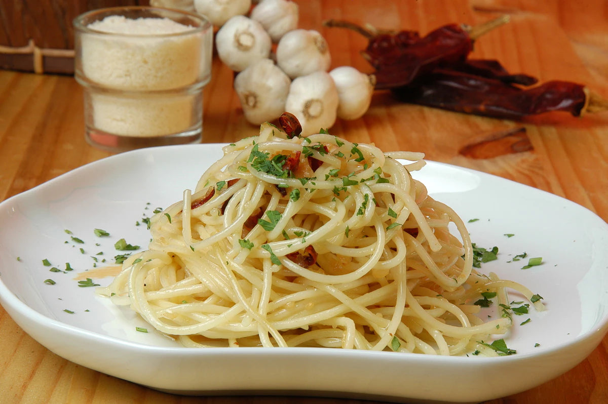 Espaguetis con Caviar de Oricios y Ajo