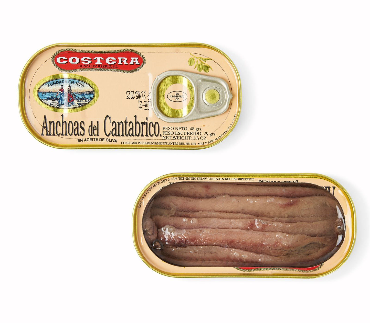 Anchoas del cantábrico en aceite de oliva