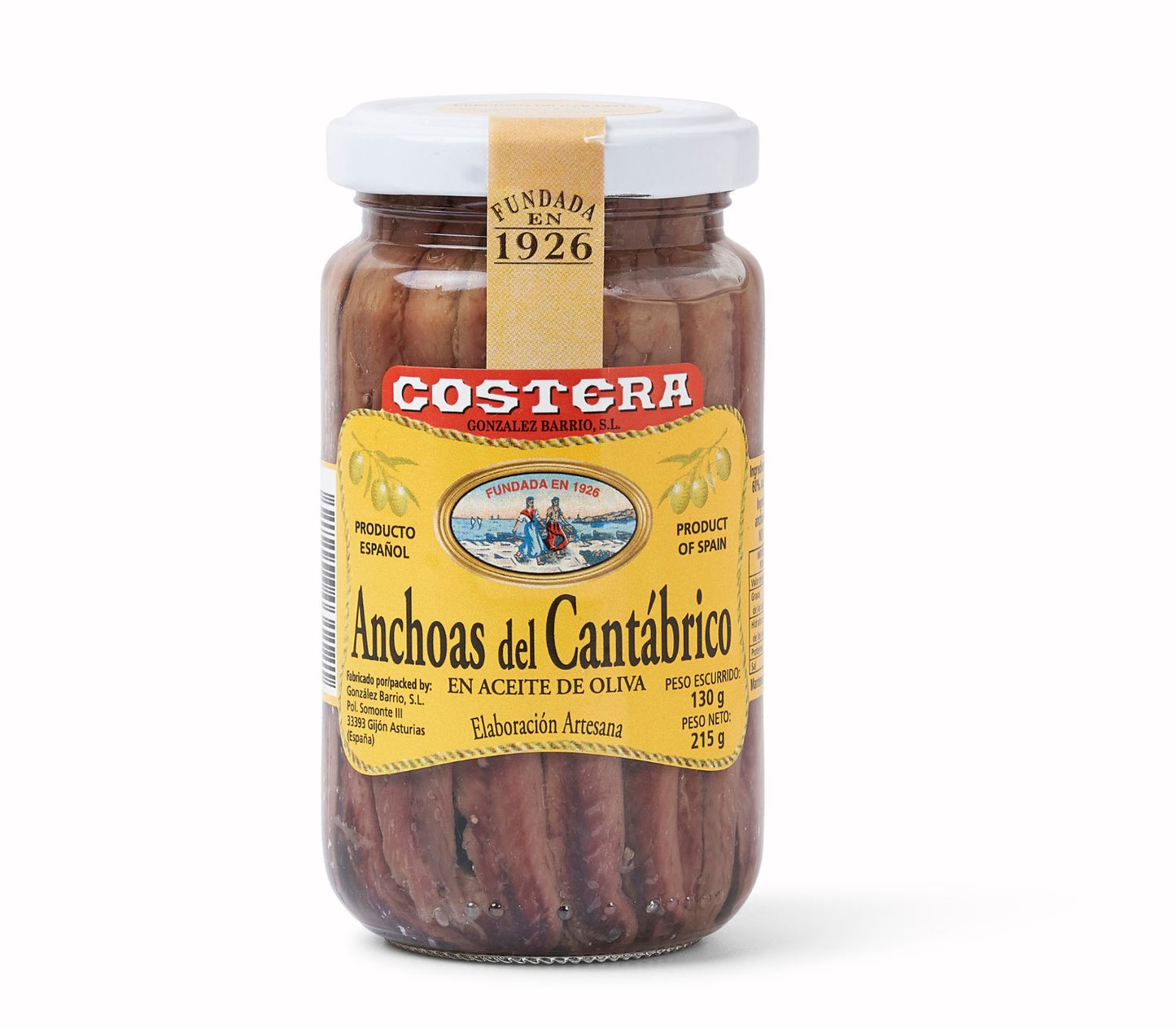 Anchoas del cantábrico en aceite de oliva