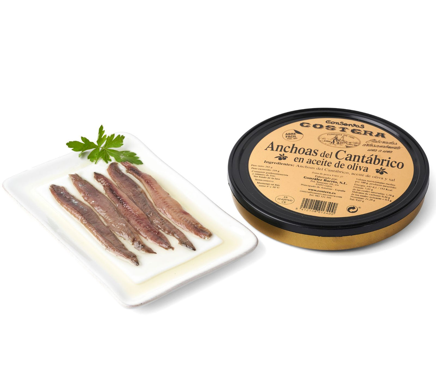 Anchoas del cantábrico en aceite de oliva