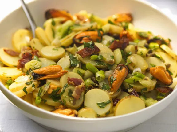 Ensalada Tibia de Patatas con Mejillones en Escabeche