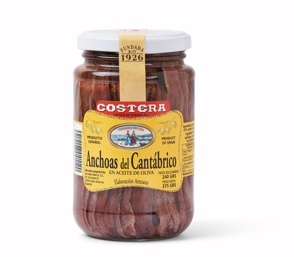 Anchoas del cantábrico en aceite de oliva